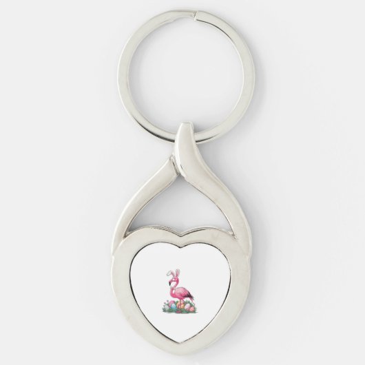 Paas Flamingo T-shirt Sleutelhanger (Voorkant)