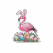 Paas Flamingo T-Shirt Sticker (Voorkant)