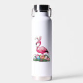 Paas Flamingo T-Shirt Waterfles (Voorkant)