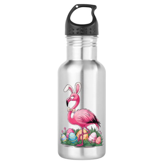 Paas Flamingo T-shirt Waterfles (Voorkant)