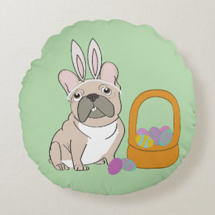Paas Franse Bulldog Rond Kussen