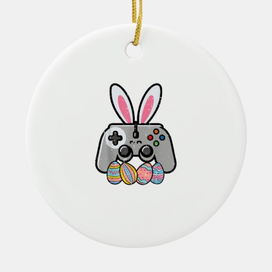 Paas Gaming Controller Konijn Oren Jongens Kindere Keramisch Ornament (Voorkant)