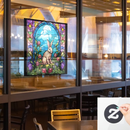 Paas Glas in lood Window Cling Raamsticker (Restaurant Raam)