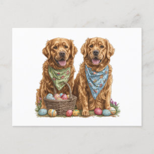 Paas Golden Retriever Honden Paasmand Feestdagenkaart