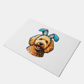 Paas Goldendoodle-hond met konijnenoren, Pasen Deurmat (Schuin)