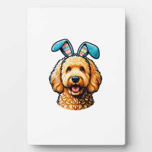 Paas Goldendoodle-hond met konijnenoren, Pasen Fotoplaat