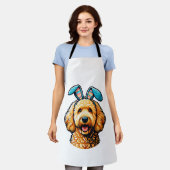 Paas Goldendoodle Hond met Konijnenoren, Pasen Schort (Gedragen)