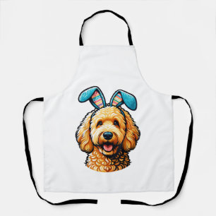 Paas Goldendoodle Hond met Konijnenoren, Pasen Schort