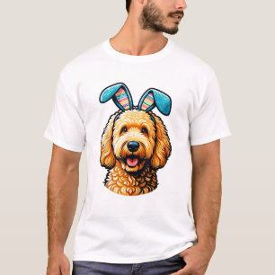 Paas Goldendoodle Hond met Konijnenoren, Pasen T-shirt