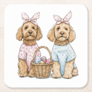 Paas Goldendoodle Honden Kartonnen Onderzetters