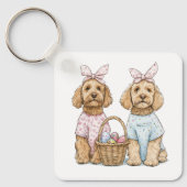 Paas Goldendoodle Honden Sleutelhanger (Voorkant)