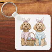 Paas Goldendoodle Honden Sleutelhanger (Voorkant)