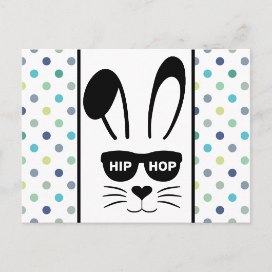 Paas Hip Hop Konijn Hop Briefkaart (Voorkant)