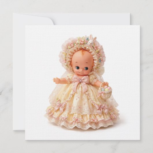 Paas Hoedje Kewpie Linnen Kaart (Voorkant)