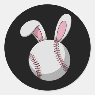 Paas Honkbal Konijn Cute Konijnenoren Ronde Sticker
