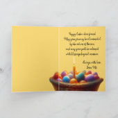 Paas Kaars Mandje Gevouwen Wenskaart Feestdagen Kaart (Binnen)