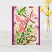 Paas Kaart - Bloemenkruis (Gele Bloem)