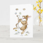 Paas kaart met jonglerende konijn (Gele Bloem)