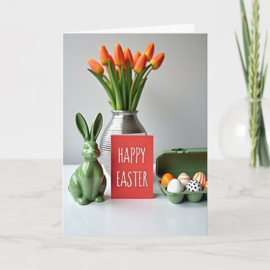 Paas Kaart met Stippen Feest Ei (Voorkant)