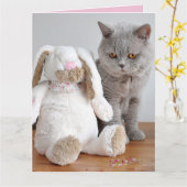 PAAS KAT WELKOMKAART KAART (Gele Bloem)