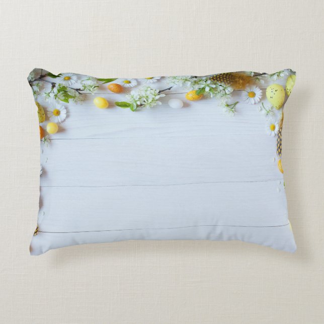 Paas kersenpruim: gele eieren. accent kussen (Voorkant)