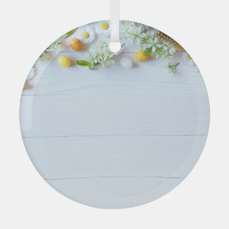 Paas kersenpruim: gele eieren. glas ornament