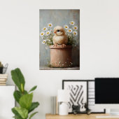 Paas Kip Bloempot Print, Rustiek Poster (Thuiskantoor)