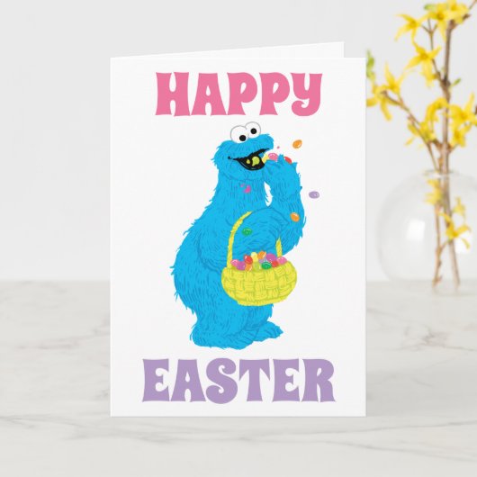 Paas Koekiemonster Kaart (Gele Bloem)