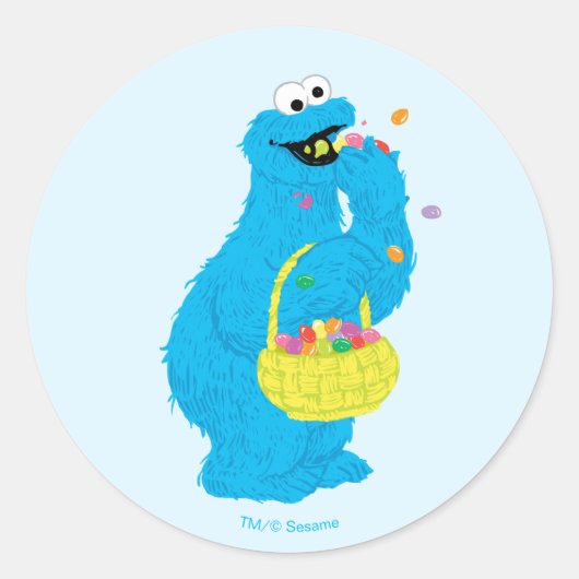 Paas Koekiemonster Ronde Sticker (Voorkant)