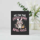 Paas Konijn 1 april grap Briefkaart (Staand voorkant)