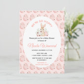 Paas Konijn Baby Shower Kaart (Staand voorkant)