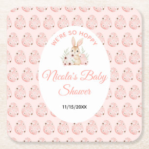 Paas Konijn Baby Shower Kartonnen Onderzetters