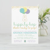 Paas Konijn Baby Shower Uitnodiging (Staand voorkant)