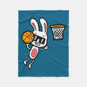 Paas konijn basketbal dunk sport jongens kinderen  fleece deken