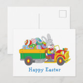 Paas Konijn Bezorgtruck Feestdagenkaart (Voorkant / Achterkant)