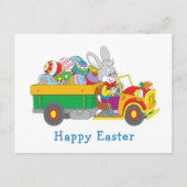 Paas Konijn Bezorgtruck Feestdagenkaart (Voorkant)