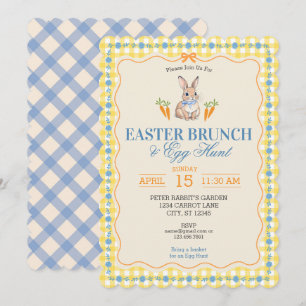 Paas Konijn Brunch Eierenjacht Feest (geel) Kaart