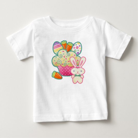 Paas Konijn Cupcake Peuter Gerimpelde Tshirt (Voorkant)