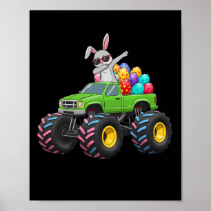 Paas Konijn Dabbing Monster Truck Paaseieren Konij Poster
