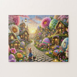 Paas Konijn Dorp Whimsical Lente Scene Legpuzzel