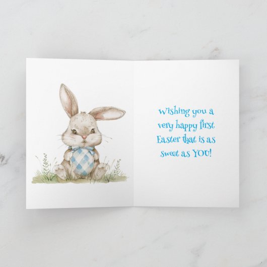 PAAS KONIJN EERSTE PAASKAART BEDANKKAART (Binnen)