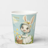 Paas Konijn Eieren Narcissen Vlinders Papieren Bekers (Achterkant)