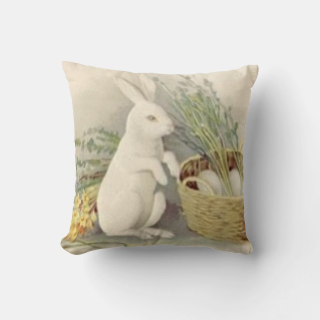 Paas Konijn Eiermand Paaslelie Jonquil Kussen (Voorkant)