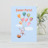 Paas Konijn en Ballonnen Feest Kaart (Staand voorkant)