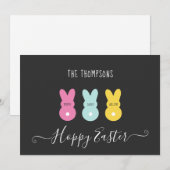 Paas Konijn Familie van 3 Feestdagenkaart (Voorkant / Achterkant)