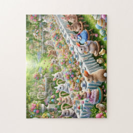 Paas Konijn Feest Bos Dinner Party Legpuzzel