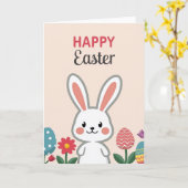 Paas Konijn Fun Kaart (Gele Bloem)
