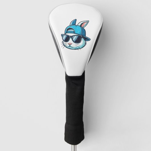 Paas Konijn Gezicht Honkbalpet Zonnebril Konijn B Golfheadcover (Voorkant)
