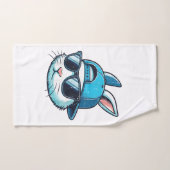 Paas Konijn Gezicht Honkbalpet Zonnebril Konijn B Handdoek (Handdoek)