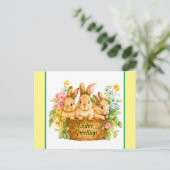 Paas Konijn Groeten Briefkaart (Staand voorkant)